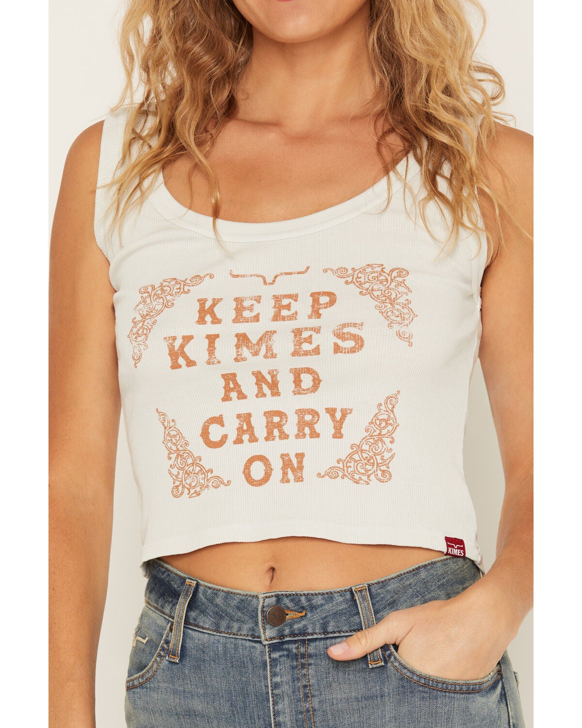 Image #3 - Kimes Ranch Women's Keep Kimes and Carry On Graphic Tank, White, hi-res