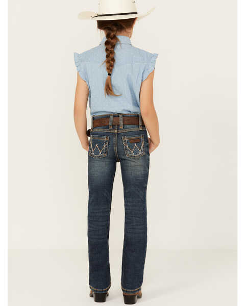 Image #3 - Wrangler Girls' Multi Stitch Bootcut Slim Fit Jeans, Blue, hi-res