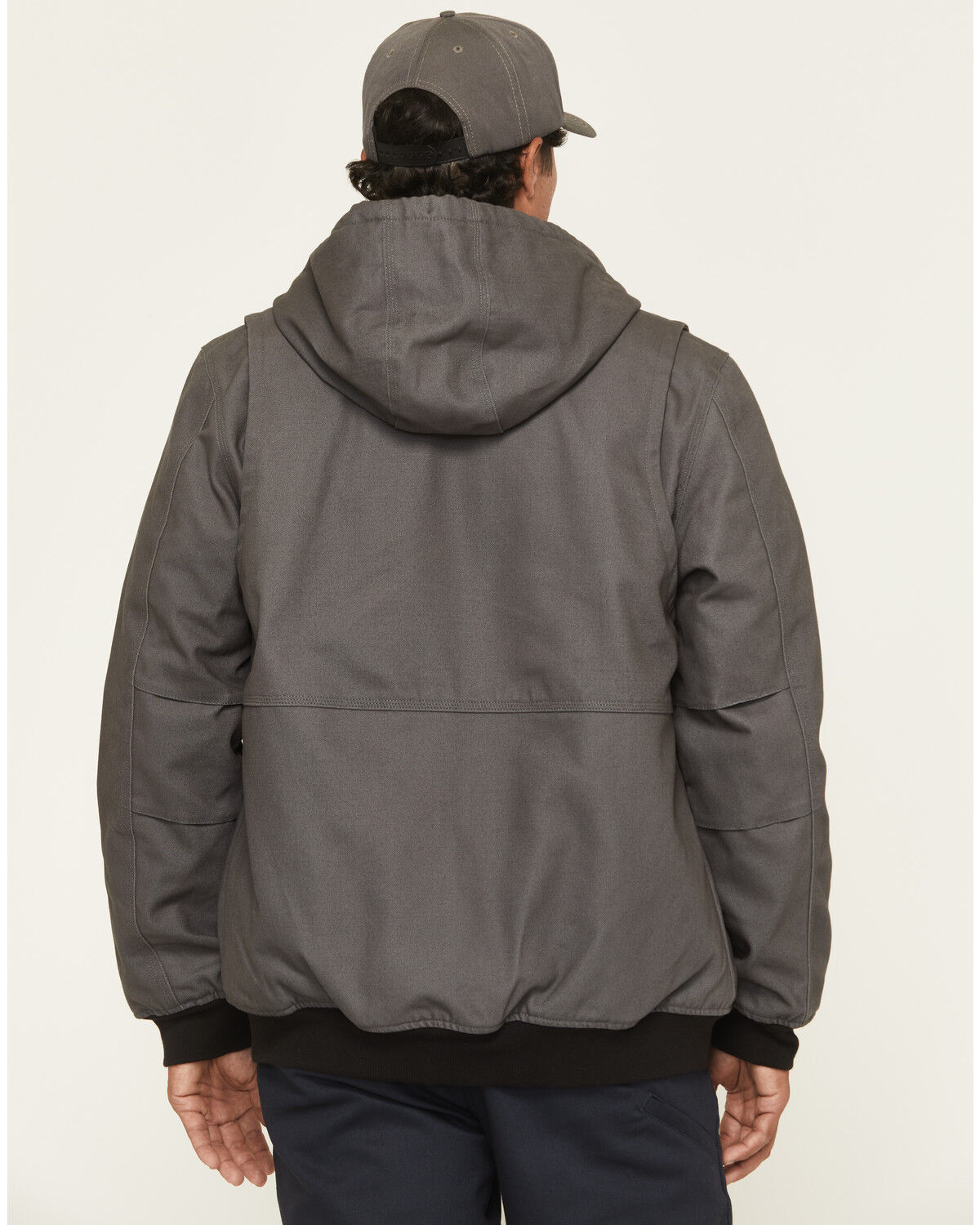 Image #4 - Hawx Men's Basalt Fleece Lined Hooded Duck Canvas Jacket, Charcoal, hi-res