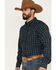 Image #2 - Ariat Men's Kodi Plaid Print Long Sleeve Button Down Shirt, Black, hi-res