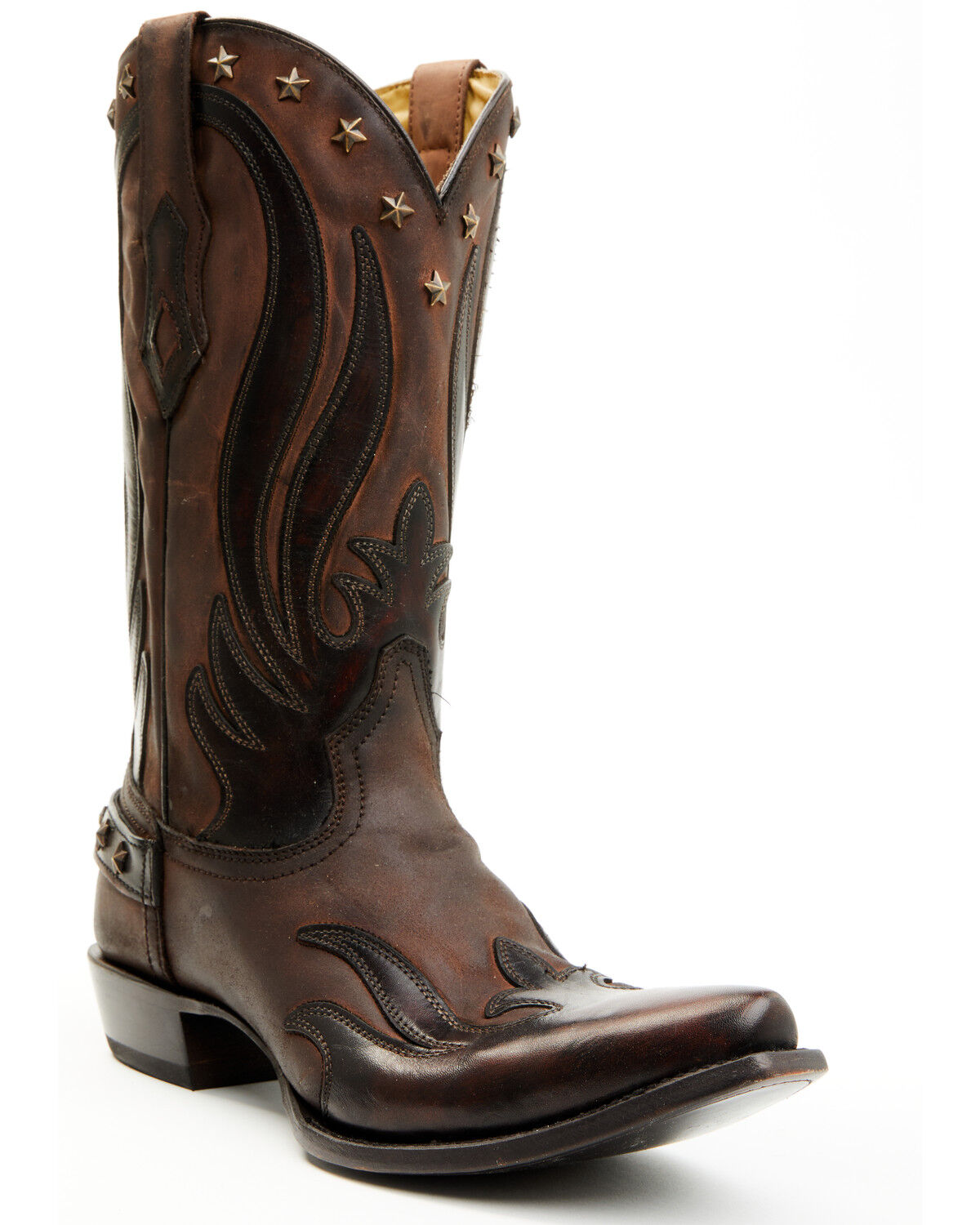 Image #1 - Corral Men's Embellished Overlay Western Boots - Snip Toe, Chocolate, hi-res