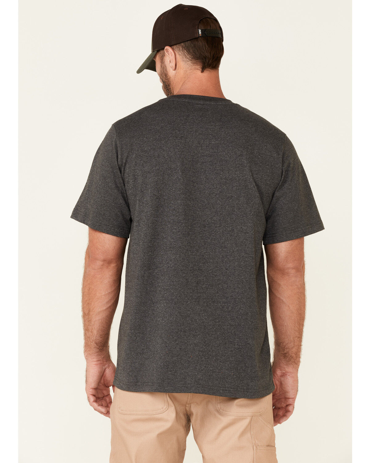 Image #4 - Hawx Men's Solid Charcoal Forge Short Sleeve Work Pocket T-Shirt - Tall, Charcoal, hi-res