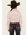 Image #4 - Shyanne Girls' Floral Paisley Print Long Sleeve Western Pearl Snap Shirt, Ivory, hi-res