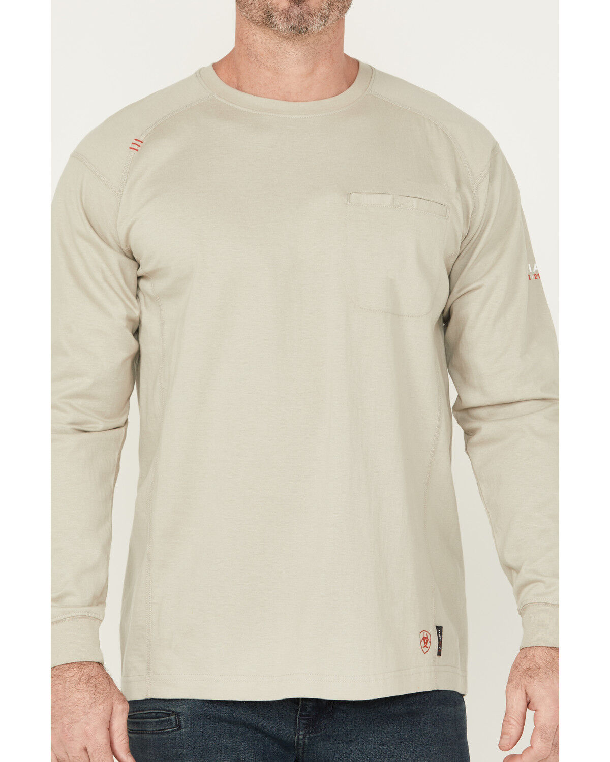 Image #4 - Ariat Men's FR Air USA Scream Long Sleeve Work T-Shirt - Big, Grey, hi-res