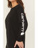 Image #3 - Carhartt Women's Loose Fit Heavyweight Long Sleeve Logo Graphic Work Tee, Black, hi-res