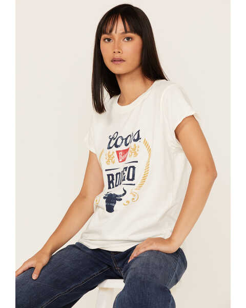 Image #1 - Recycled Karma Women's Coors Banquet Graphic Tee, White, hi-res