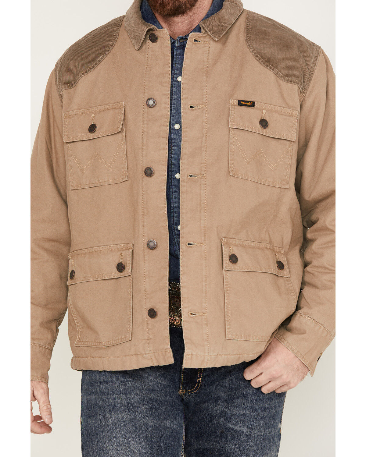 Image #3 - Wrangler Men's Quilted Flannel Lined Western Barn Coat, , hi-res