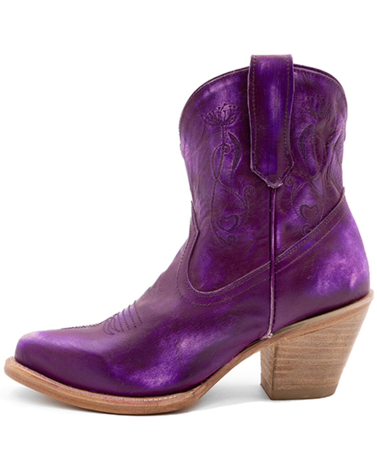 Image #3 - Ferrini Women's Pixie Western Booties - Round Toe, Purple, hi-res