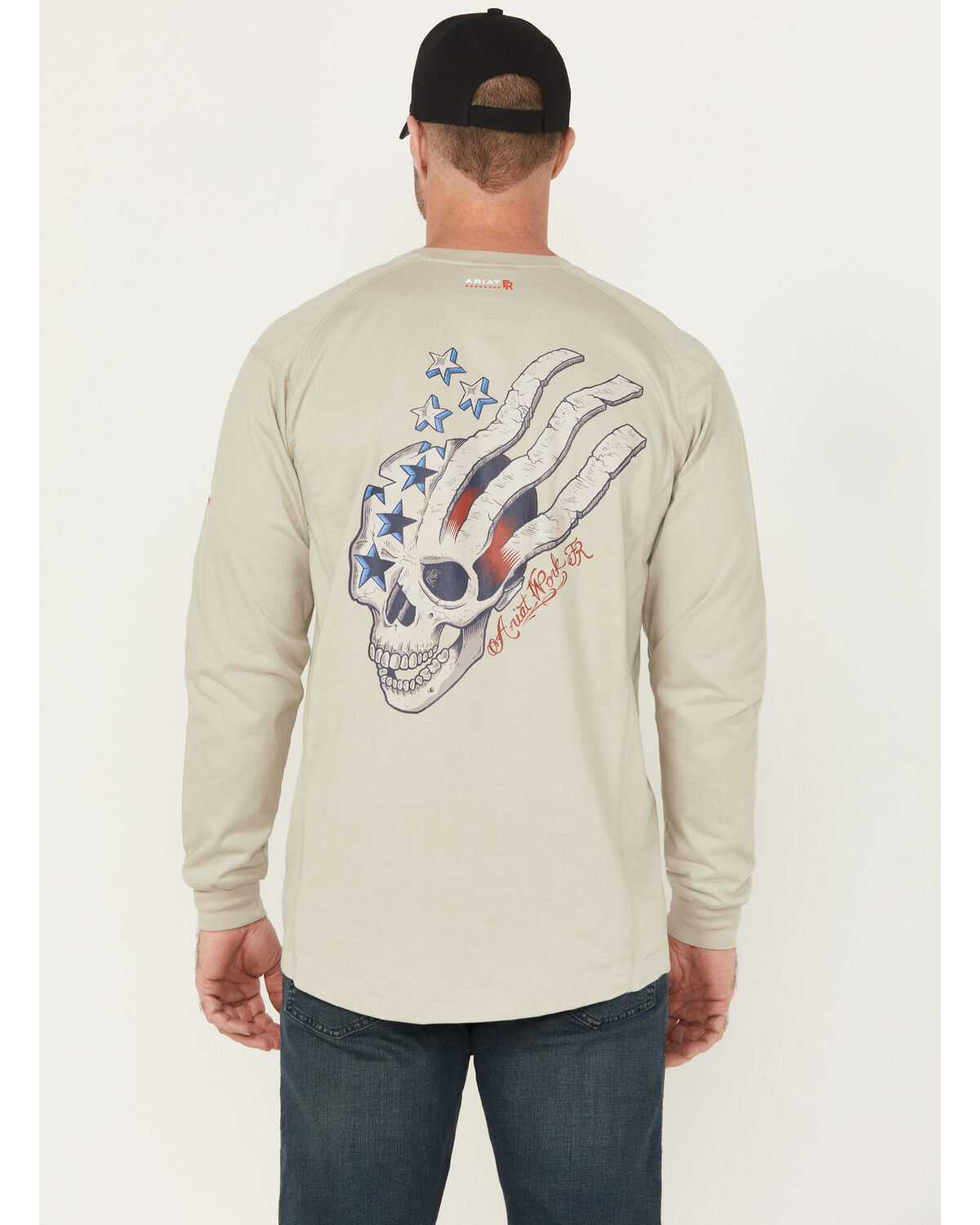 Image #1 - Ariat Men's FR Air USA Scream Long Sleeve Work T-Shirt - Big, Grey, hi-res