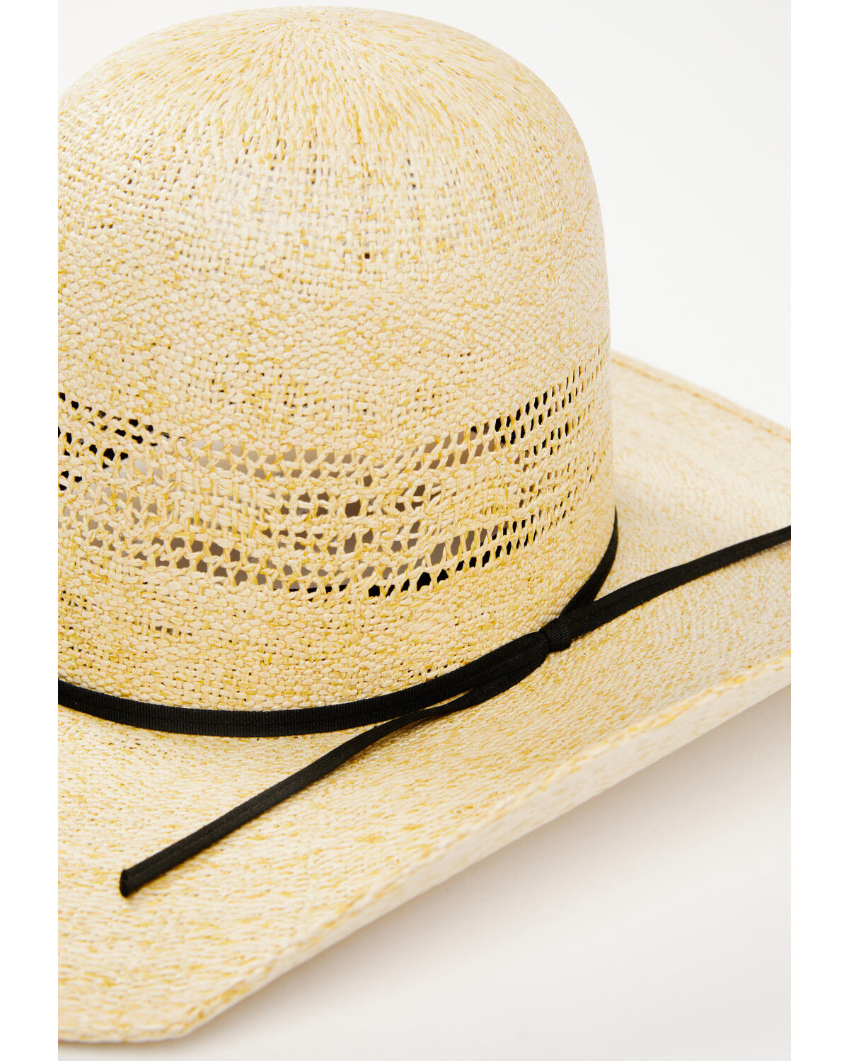Image #2 - Rodeo King Broken Horn 25X Straw Cowboy Hat, Black, hi-res