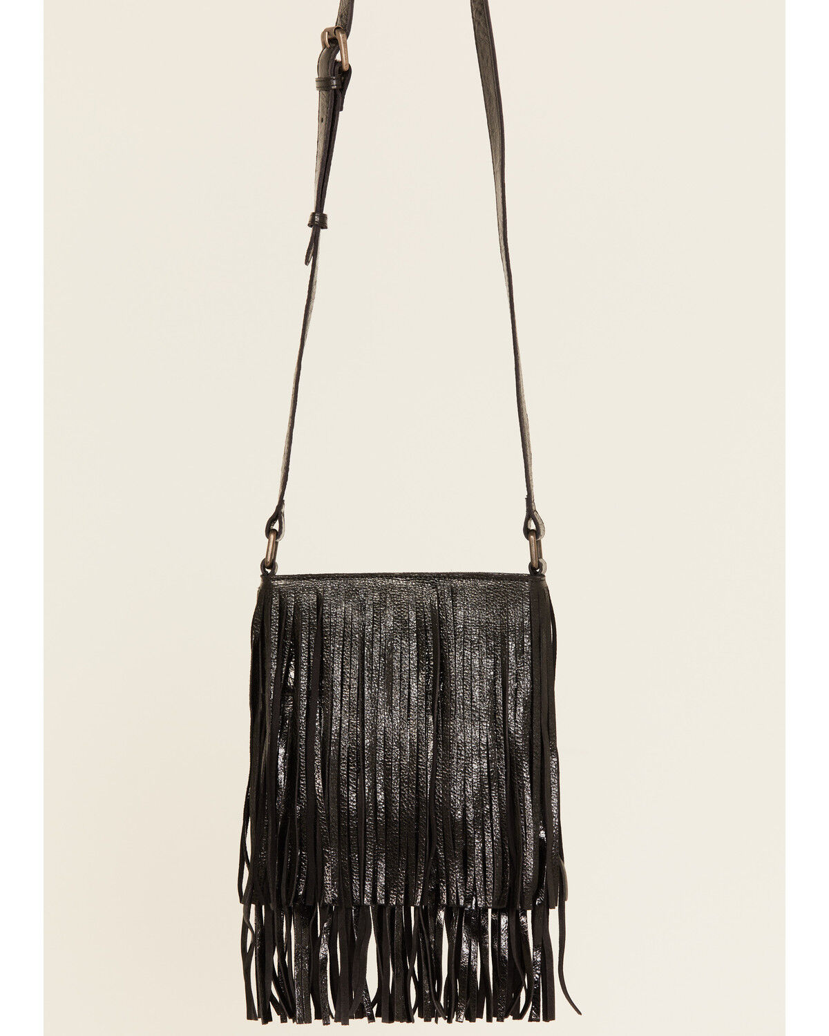 Image #3 - Idyllwind Women's Camarillo Metallic Fringe Suede Crossbody Bag, Black, hi-res