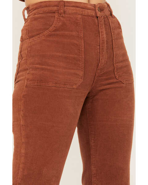 Image #2 - Rolla's Women's East Coast High Rise Corduroy Flare Jeans, Rust Copper, hi-res