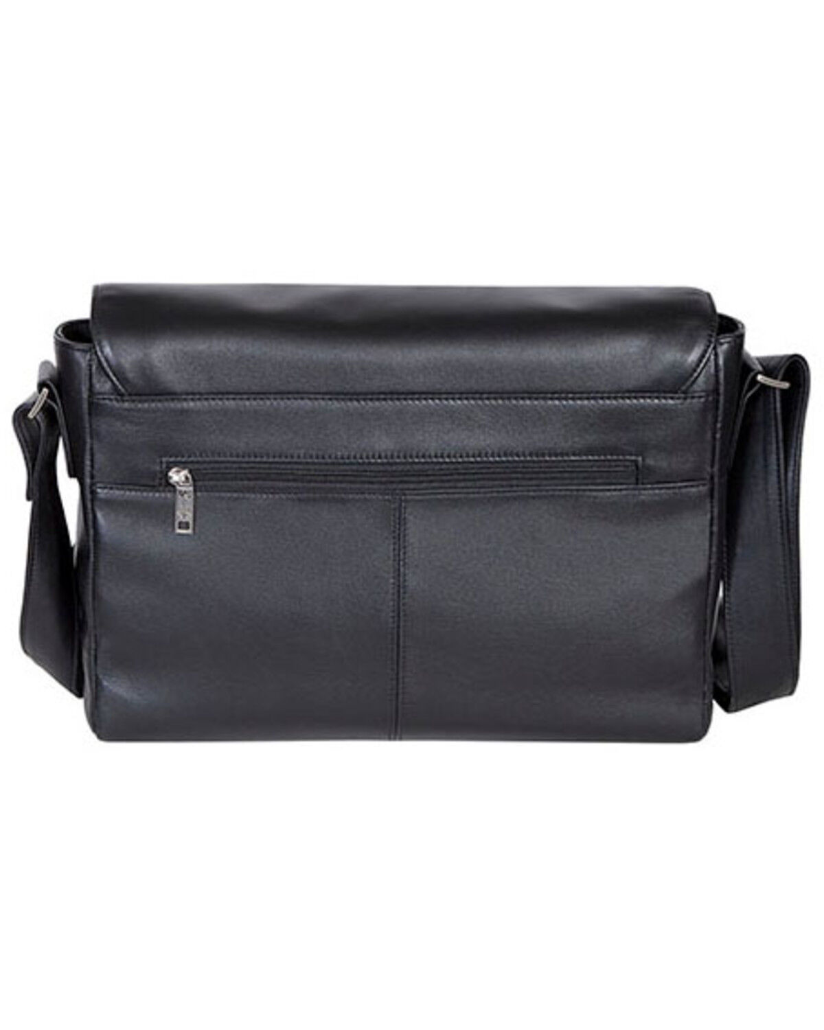 Image #2 - Scully Women's Leather Messenger Bag, Black, hi-res