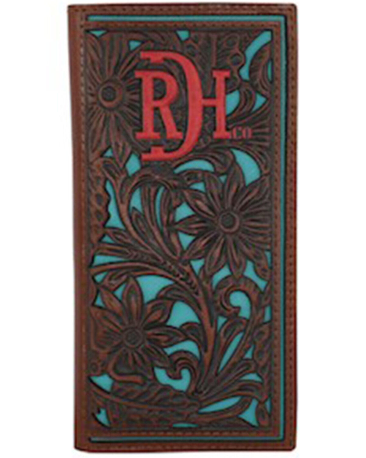 Image #1 - Red Dirt Hat Men's Tooled Inlay Rodeo Wallet, Brown, hi-res