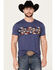 Image #1 - RANK 45® Men's Bloomville Short Sleeve Graphic T-Shirt, Royal Blue, hi-res