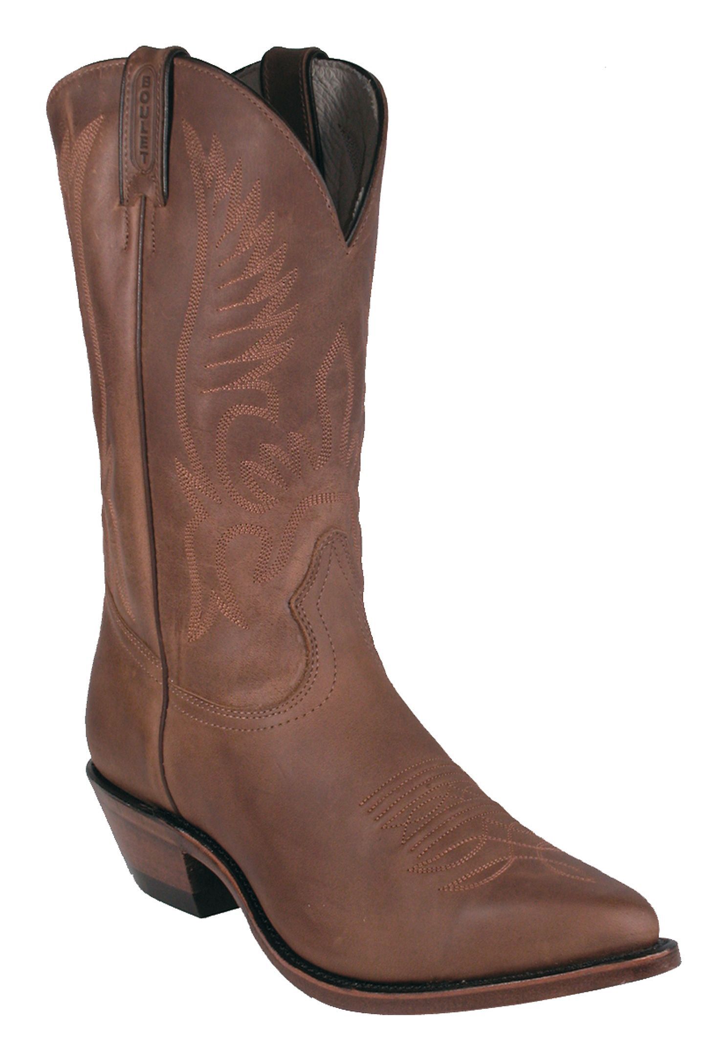 Boulet Men's Embroidered Tall Western Boots - Round Toe, Golden Tan, hi-res