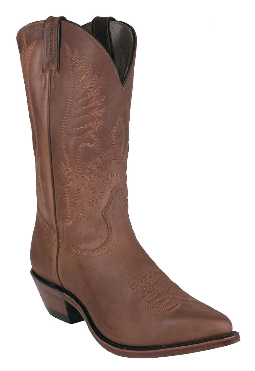 Image #1 - Boulet Men's Embroidered Tall Western Boots - Round Toe, Golden Tan, hi-res