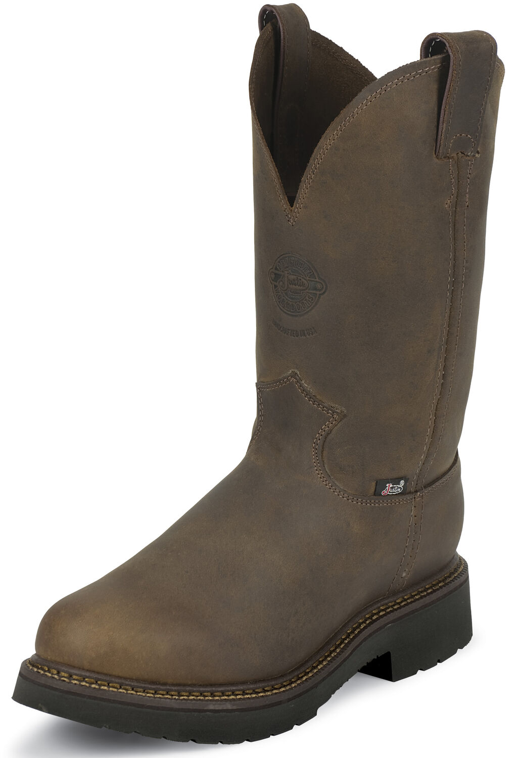 Image #3 - Justin Men's J-Max Balusters Electrical Hazard Pull On Work Boots - Steel Toe, Chocolate, hi-res