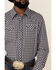 Stetson Men's Original Rugged Ombre Check Twill Plaid Long Sleeve Western Shirt , Burgundy, hi-res