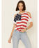 Shyanne Women's Flag Cold Shoulder Tie-Up Top  , White, hi-res
