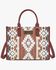 Image #1 - Wrangler Women's Sherpa Southwestern Print Canvas Crossbody Tote, Burgundy, hi-res