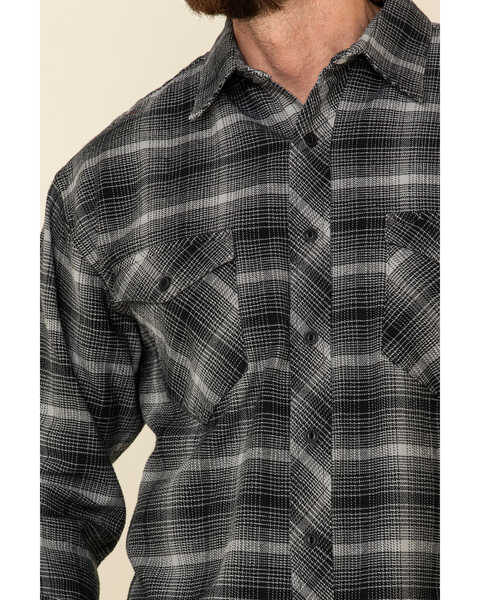 Image #4 - Resistol Men's Gray Simcoe Ombre Plaid Long Sleeve Western Shirt , Grey, hi-res