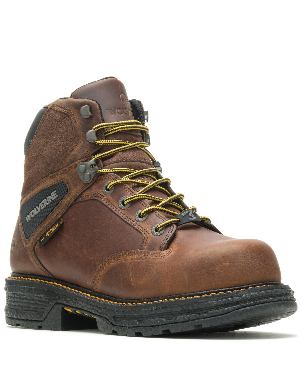 Wolverine Men's Hellcat Lace-Up Work Boots - Composite Toe, Brown, hi-res