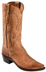 Lucchese Handmade 1883 Tan Mad Dog Goatskin Cowboy Boots - Snip Toe, Tan, hi-res