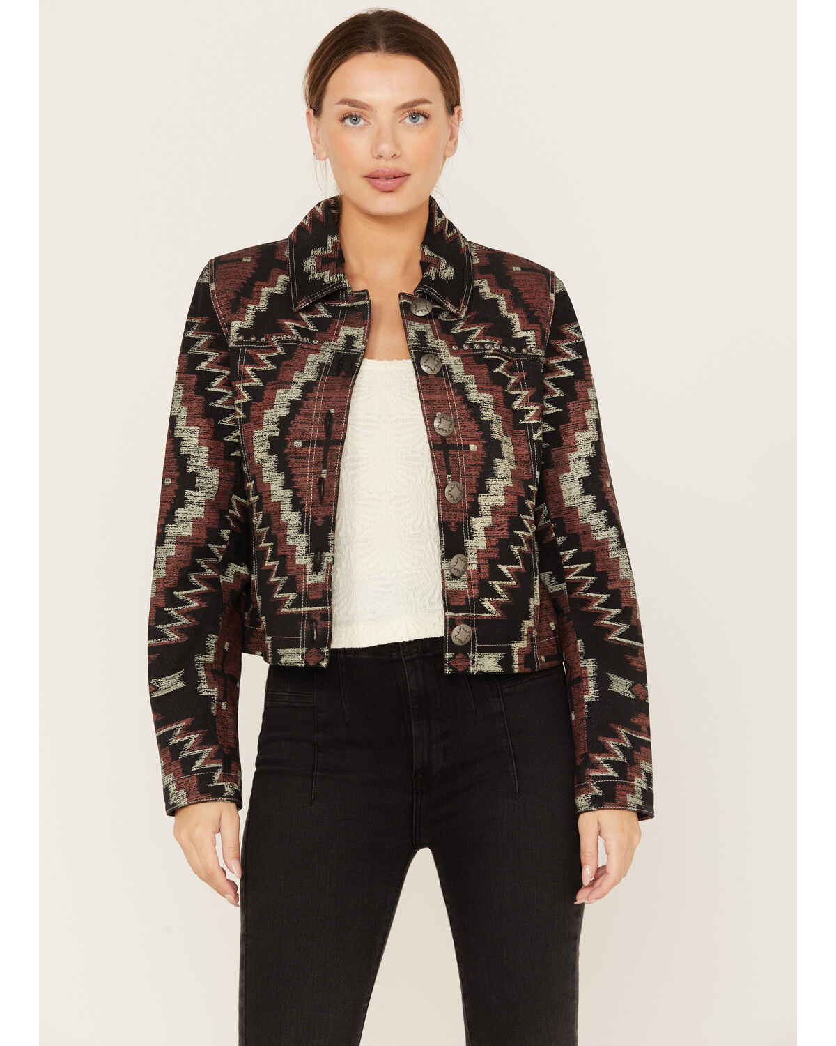 Image #1 - Double D Ranch Women's Firemaker Leather Jacket, Black, hi-res