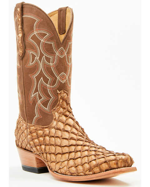 Image #1 - Cody James Men's Exotic Pirarucu Western Boots - Square Toe , Brown, hi-res