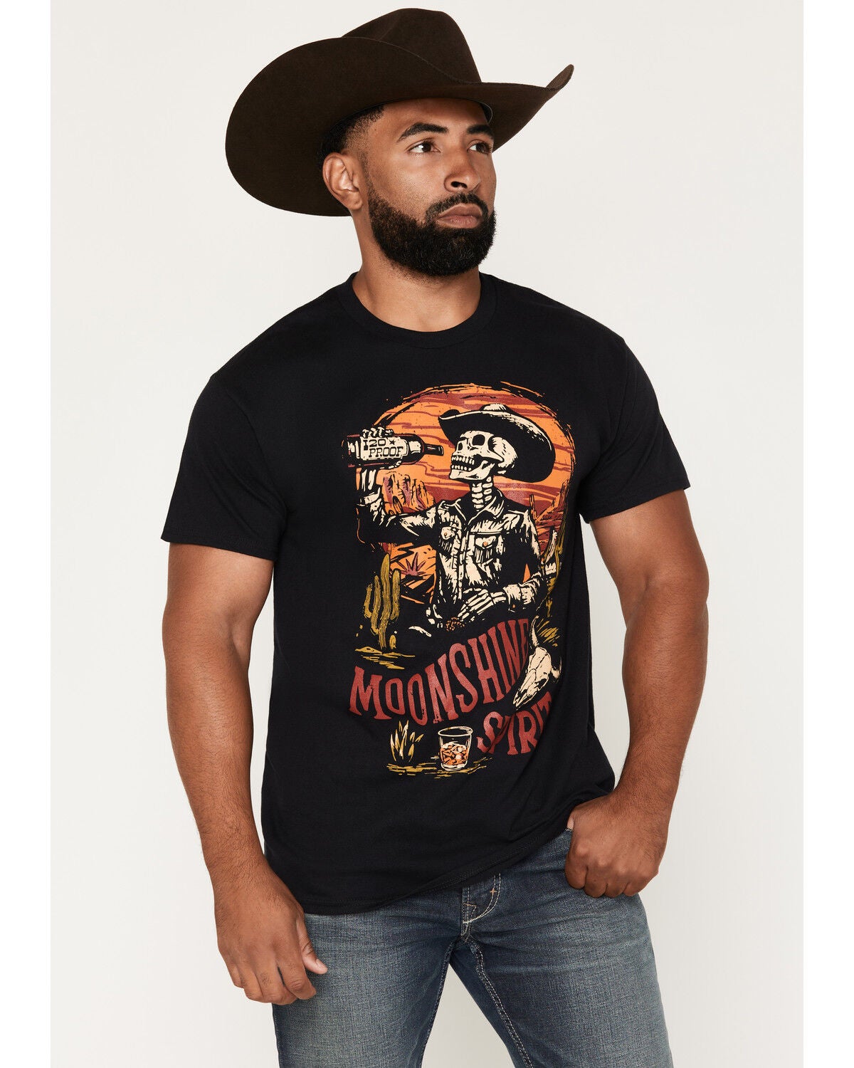 Moonshine Spirit&reg;&nbsp;Men's Desert Moonshine Short Sleeve Graphic T-Shirt, Black, hi-res