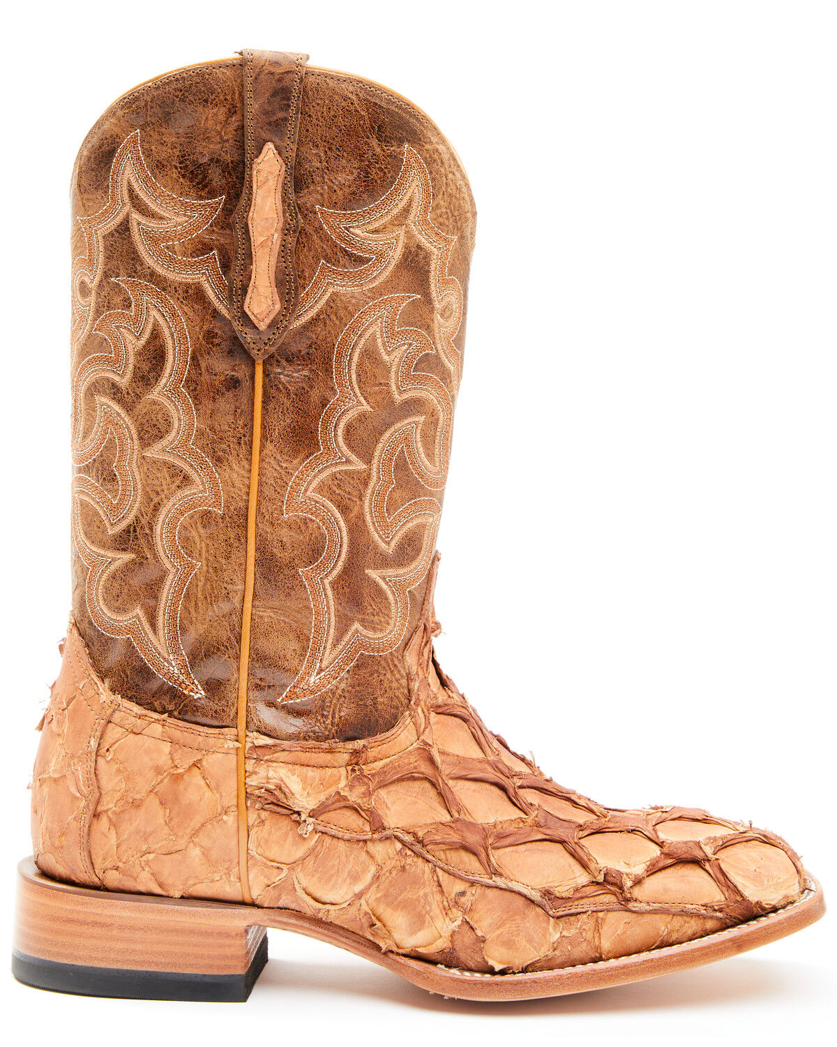 Image #2 - Cody James Men's Caramel Matte Pirarucu Exotic Western Boots - Broad Square Toe, , hi-res