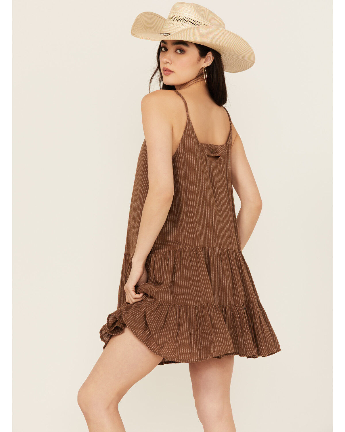 Image #4 - Cleo + Wolf Women's Brandy Sleeveless Button Front Mini Dress, Chocolate Brown, hi-res