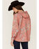 Image #4 - Hooey Women's Oversized Allover Floral Print Red Hoodie, Red, hi-res