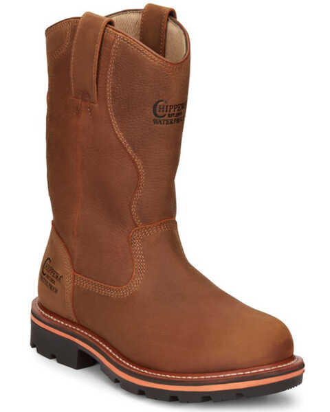 Chippewa Men's Thunderstruck Blonde Pull On Waterproof Soft Work Boots - Round Toe , Lt Brown, hi-res