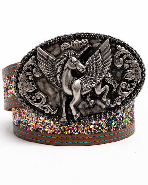 Image #4 - Shyanne Girls' Unicorn Magic Glitter Western Buckle Belt , Multi, hi-res