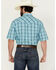 Image #4 - Wrangler 20X Men's Plaid Print Short Sleeve Snap Stretch Western Shirt - Tall , Blue, hi-res