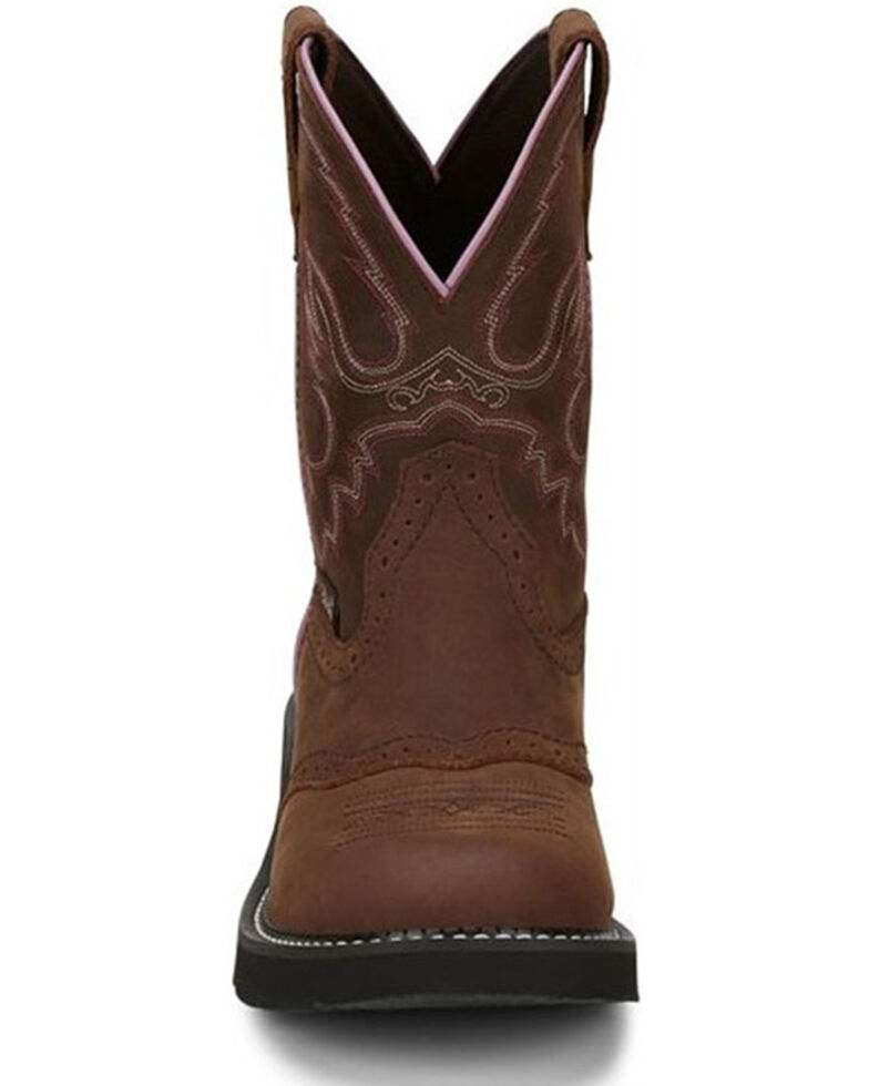 Justin Women's Gemma Western Boots - Round Toe, Distressed Brown, hi-res