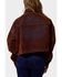 Image #3 - Azalea Wang Women's Velvet Button-Down Denim Jacket, Orange, hi-res