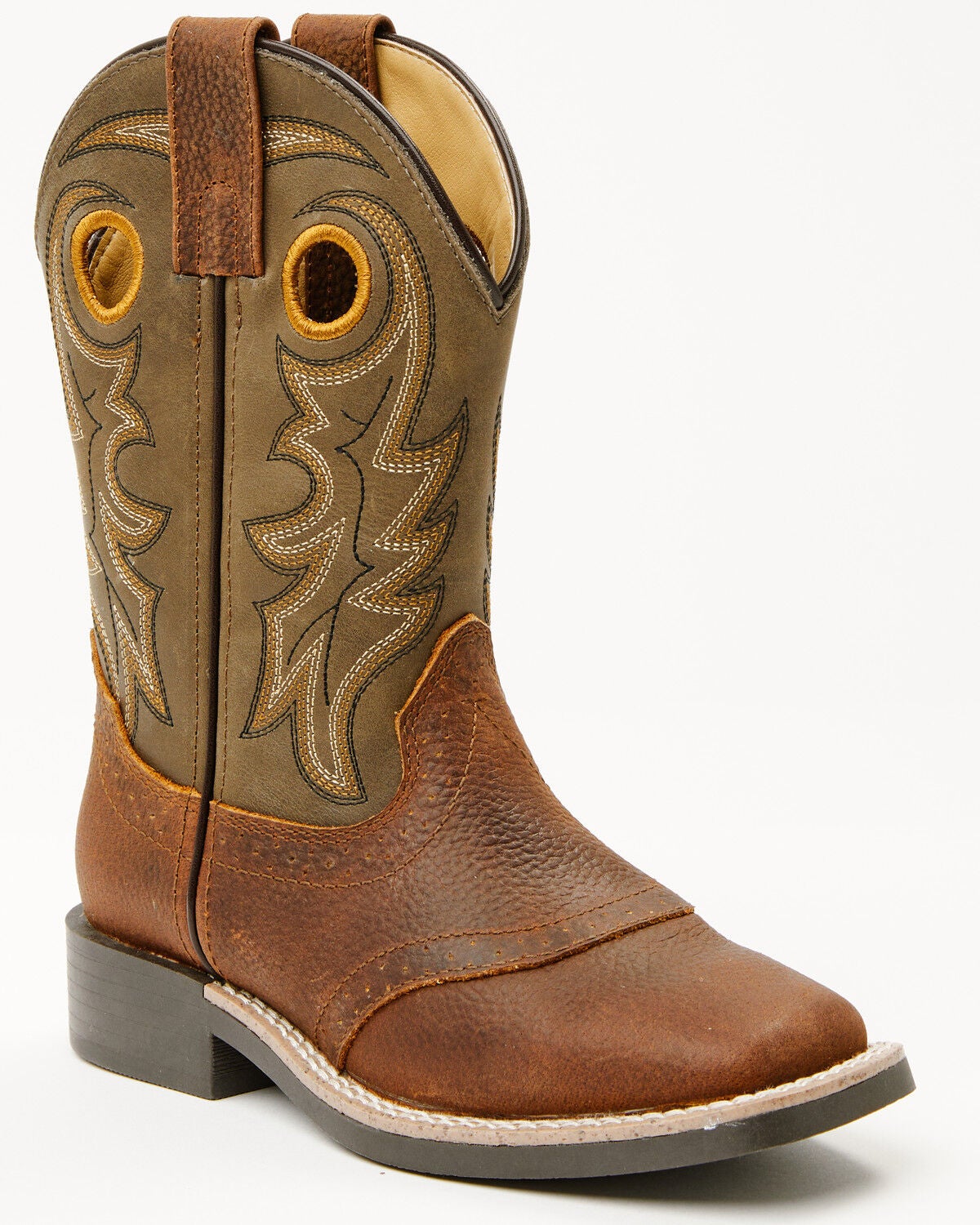 Cody James Boys' Buck Western Boots - Broad Square Toe, Olive, hi-res