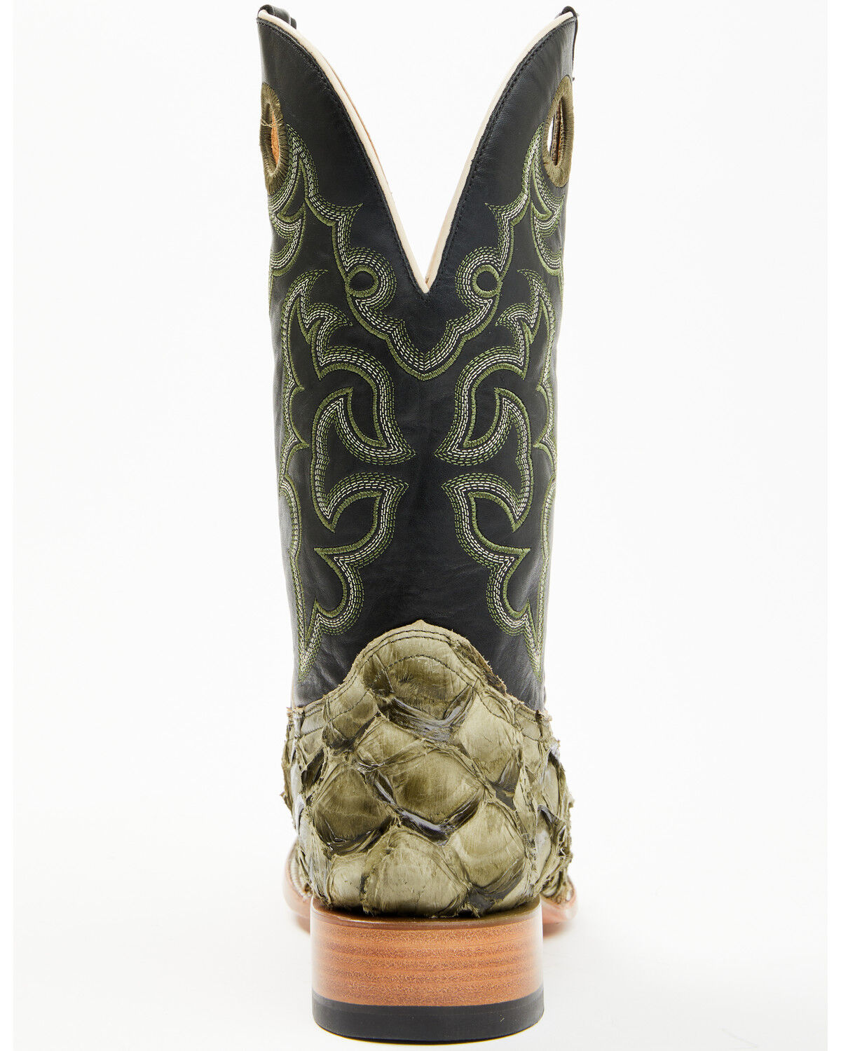 Image #5 - Cody James Men's Malaga Exotic Pirarucu Western Boots - Broad Square Toe, Olive, hi-res