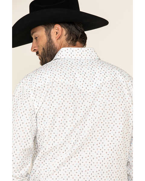 Image #5 - Rough Stock By Panhandle Men's Picacho Southwest Geo Print Long Sleeve Western Shirt , White, hi-res
