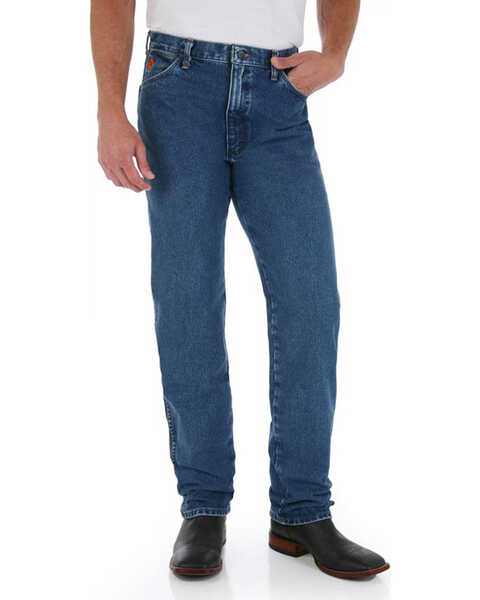 Image #3 - Wrangler Men's FR Classic Fit Straight Jeans, Blue, hi-res