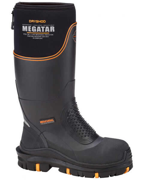 Image #1 - Dryshod Men's Megatar Met Guard Work Boots - Steel Toe, Black, hi-res