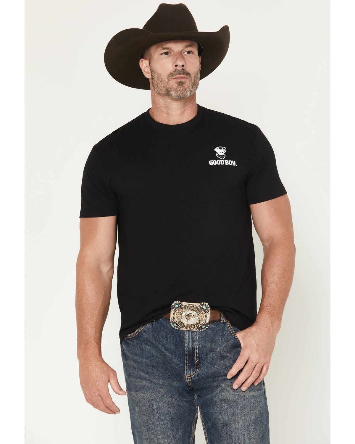 Image #1 - Buckwear Men's Camo Good Boy Short Sleeve Graphic T-Shirt, Black, hi-res