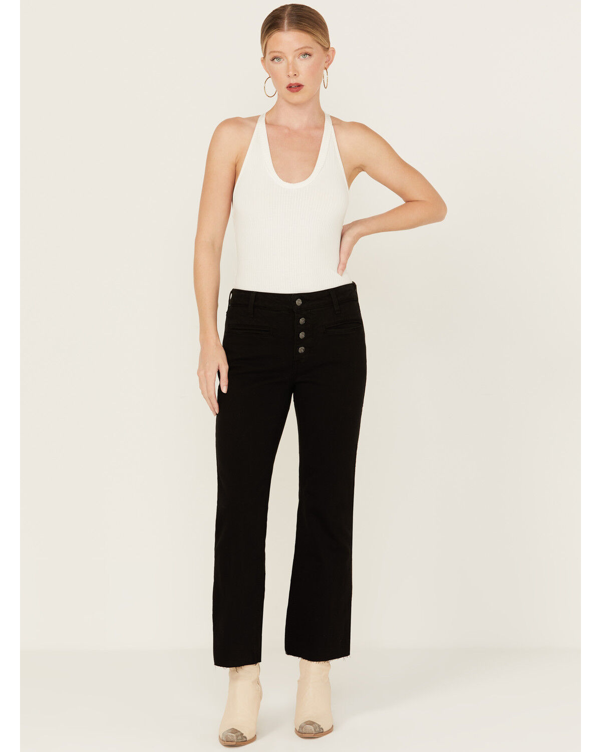 Image #1 - Ariat Women's High Rise Jazmine Kick Flare Jeans, Black, hi-res