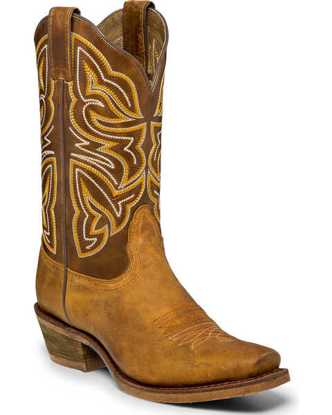 Nocona Women's Leather Tan Cowgirl Boots - Square Toe, Tan, hi-res
