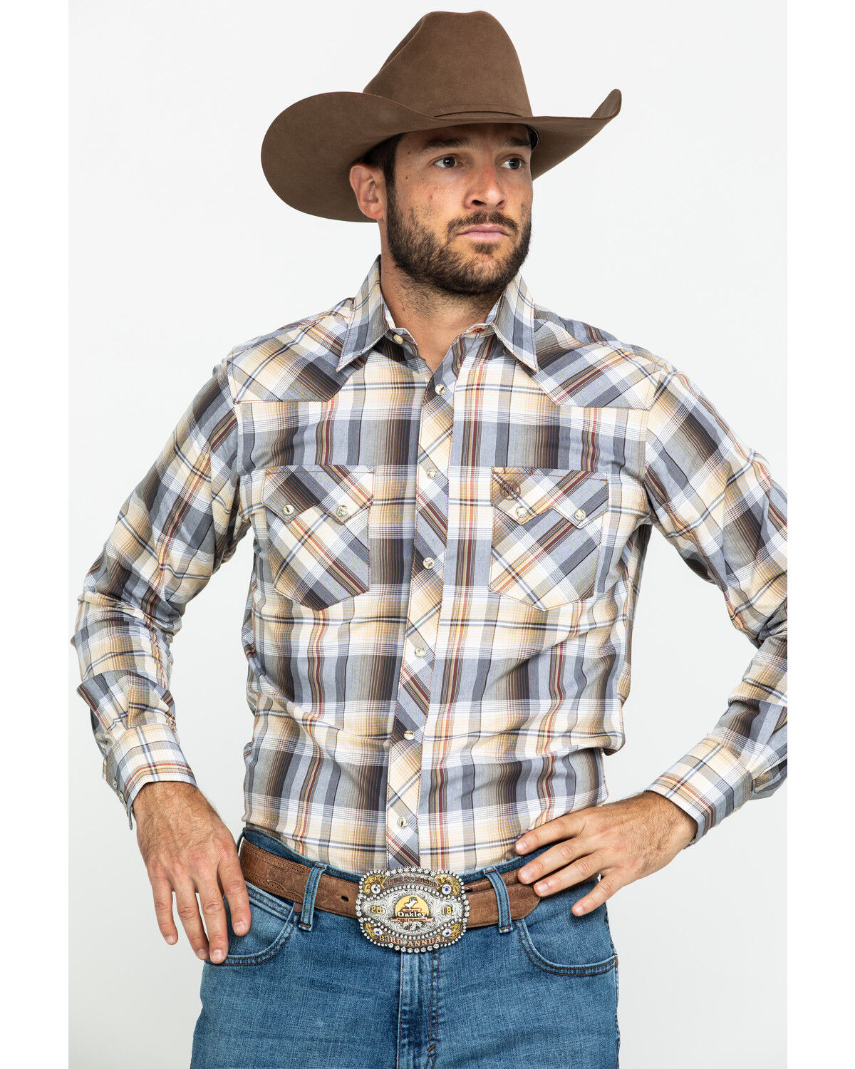 yellow plaid cowboy shirt