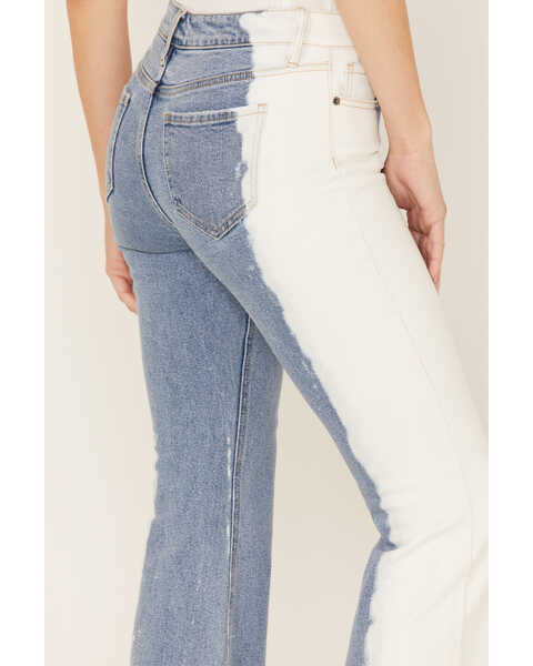 Image #4 - Cello Women's Light Wash Bleached High Rise Flare Jeans, Blue, hi-res
