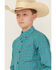 Image #2 - Ariat Boys' Geo Print Long Sleeve Button-Down Western Shirt, Navy, hi-res